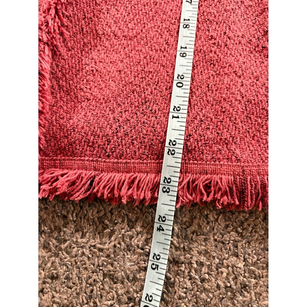 Nic+Zoe Knit Jacket Womens Large Pink Fringe Trim Open Front Moto Style Boho - Picture 10 of 11